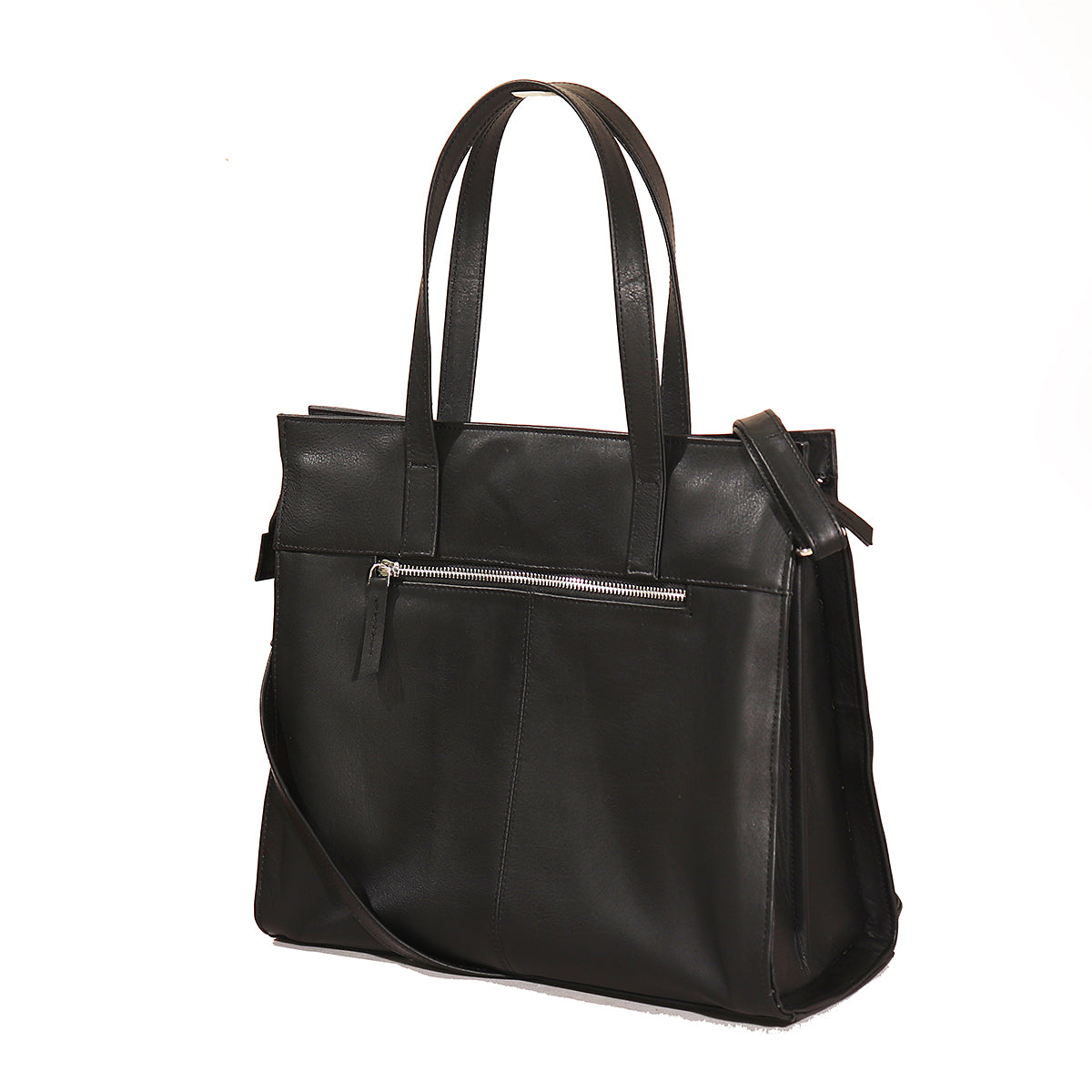 Classic Soft Leather Handbag for Women - Black