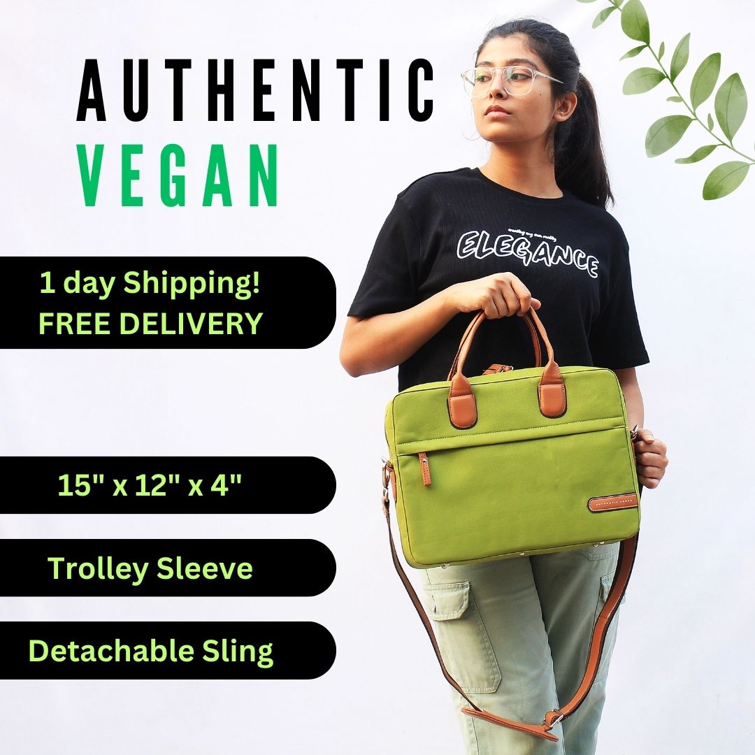 The Everyday All Purpose Messenger Bag Olive - Authentic Vegan