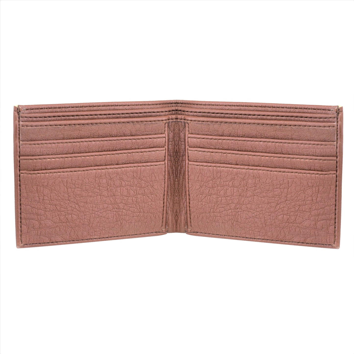 Bi-Fold Basic Texture Leather Brown Wallet for Men & Boys