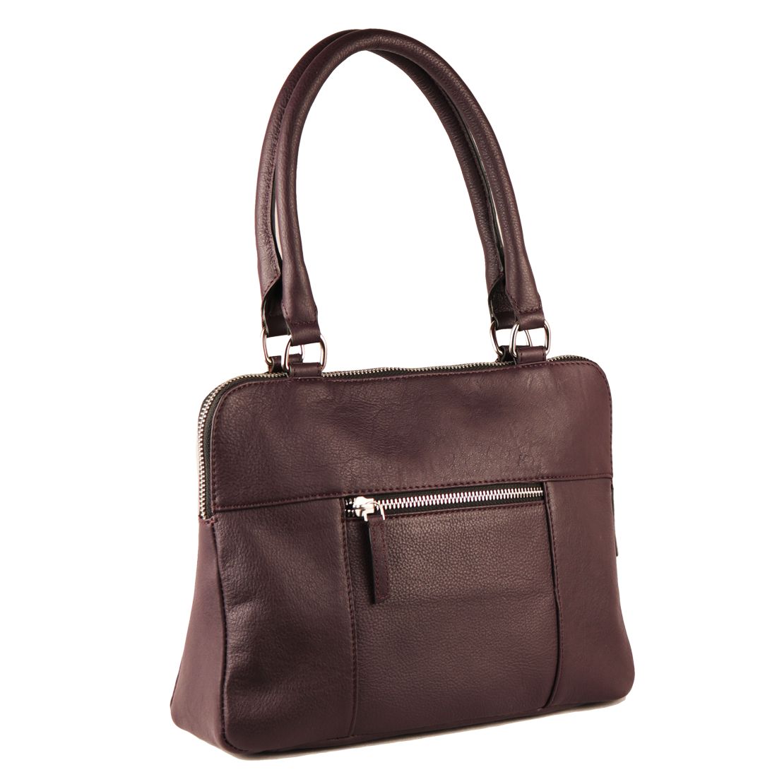 Genuine Leather Handcrafted Small Handbag Women (Plum)