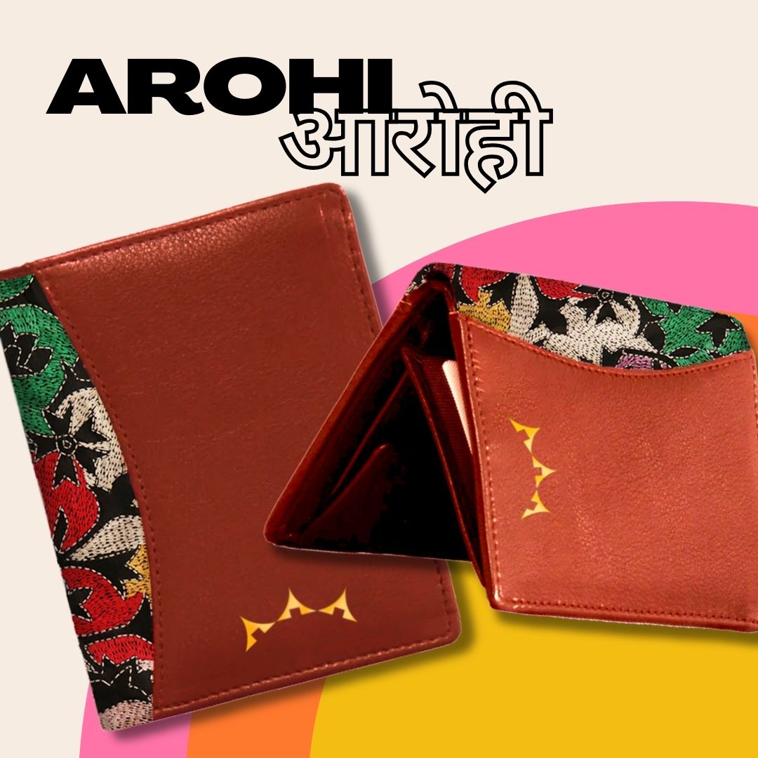 Leather and Embroidery Women's Bi-Fold Wallet - Arohi