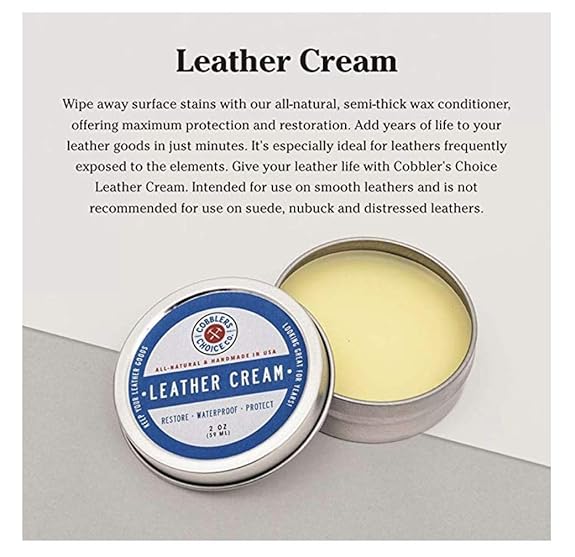 Leather Cleaning Bees Wax - 59 ml - Restores and Protects Smooth Leather