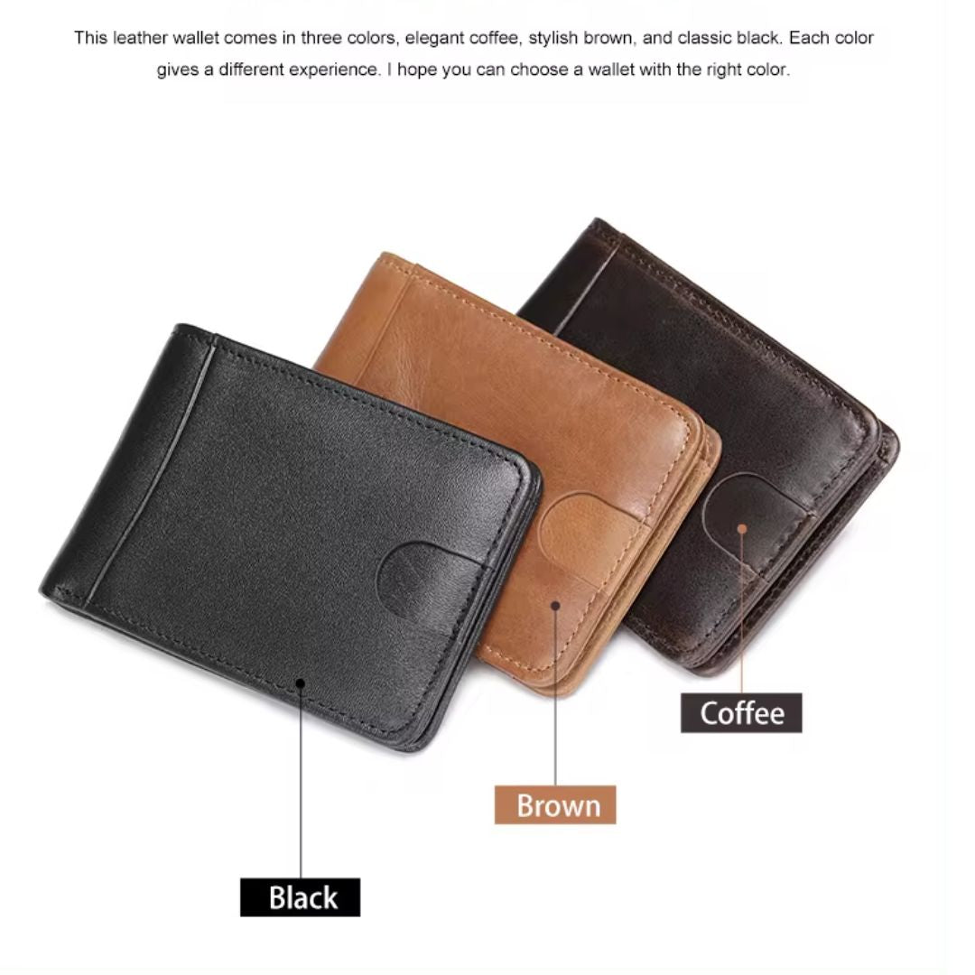 Leather Wallet RFID Blocking Purse Card Holder Genuine Leather Wallet for Men