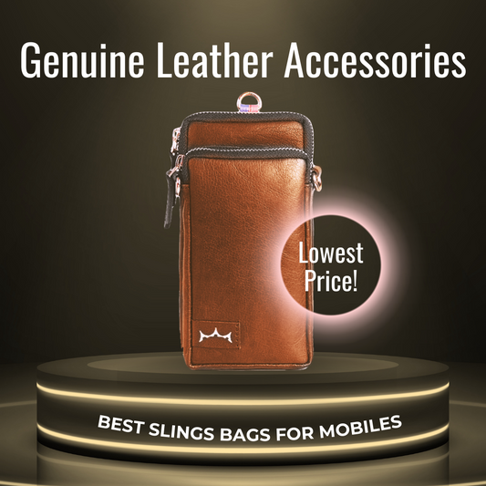 Genuine Leather Mobile Sling - Brown