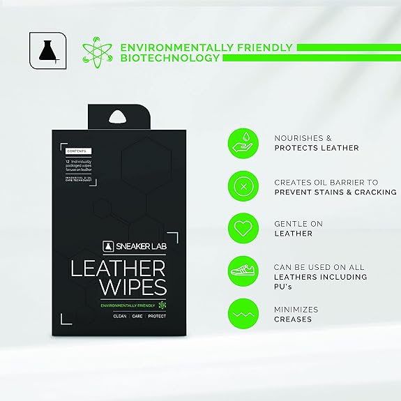Leather Conditioner & Cleaning Wipes -12 Wipes -Perfect For On The Go Leather Care