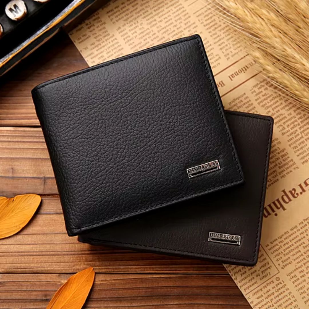 Genuine Cowhide Leather Luxury Purse Bifold Leather Wallets for Men