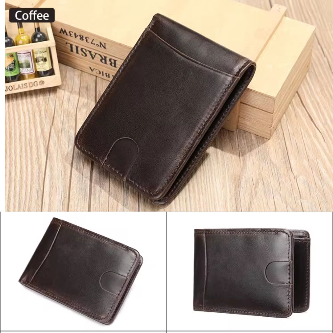 Leather Wallet RFID Blocking Purse Card Holder Genuine Leather Wallet for Men