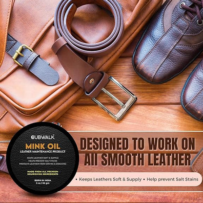 Leather Cleaning & Shine Mink Oil - 85 g Wax Cream