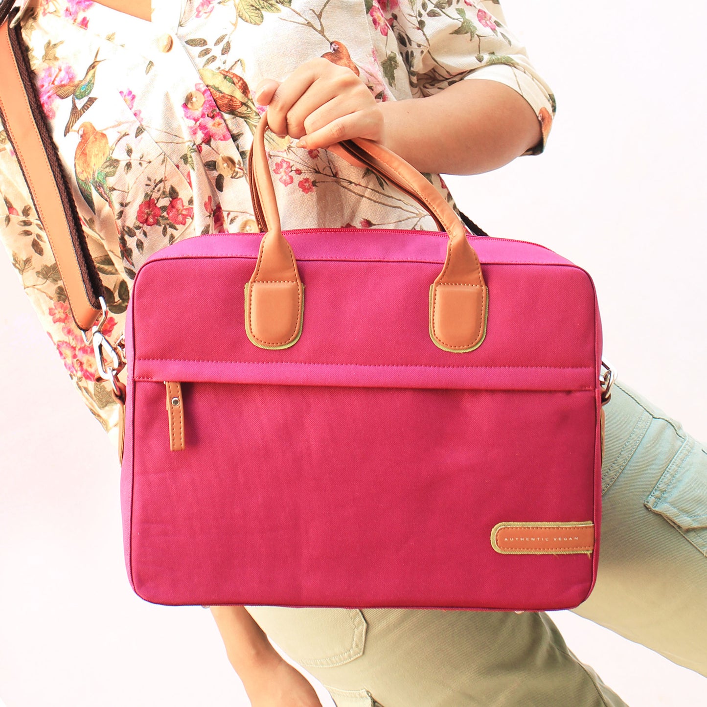 The Everyday All Purpose Messenger Bag Hot Pink - Authentic Vegan