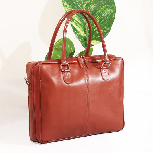 Tan Laptop Bag - Genuine Leather Office Laptop Bag for Men