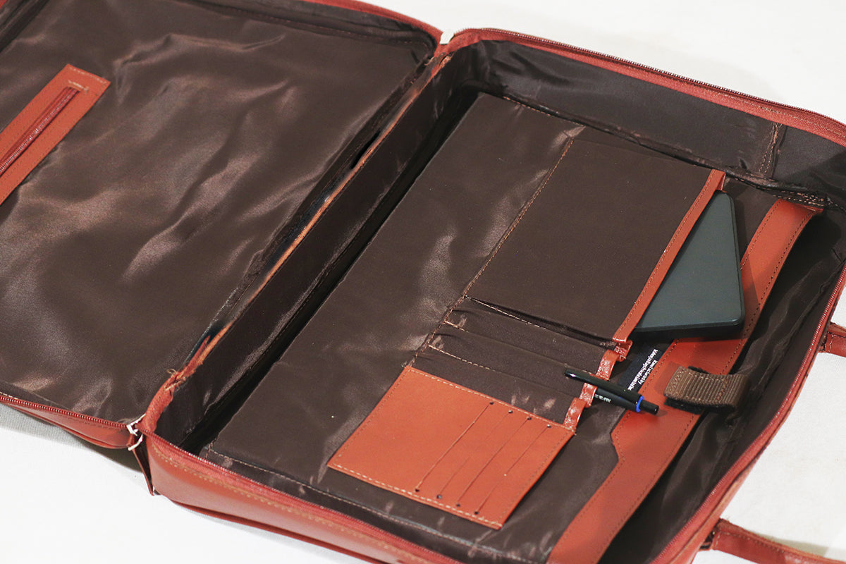 Tan Laptop Bag - Genuine Leather Office Laptop Bag for Men