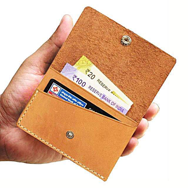 Genuine Leather Card & Cash Holder with OverFlap