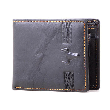 Handcrafted Hunter Leather Men's Wallet Black