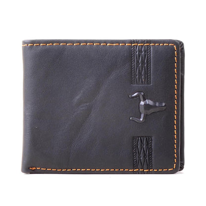 Handcrafted Hunter Leather Men's Wallet Black