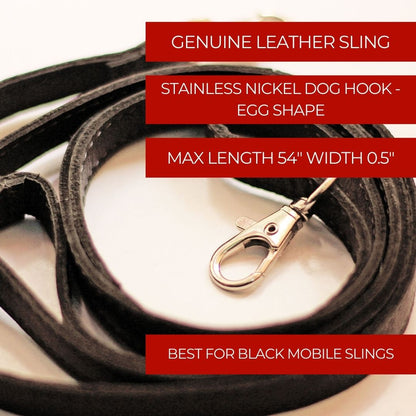 Genuine Leather Detachable Slings 1.5cm with Egg Hooks for Mobile Slings & Trial Totes - Red, Cream, Black, Brown, Tan