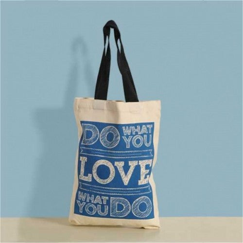 Organic Cotton Tote with Ribbed Tape Handles with any Print