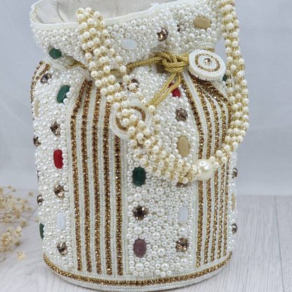 Bridal Beaded Potli Bag for Women - Pearl & Ruby