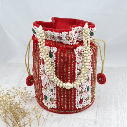 Bridal Beaded Potli Bag for Women - Pearl & Ruby