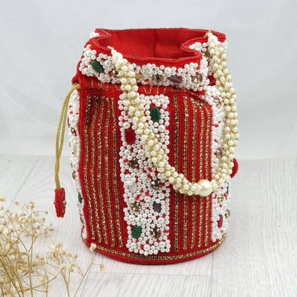 Bridal Beaded Potli Bag for Women - Pearl & Ruby