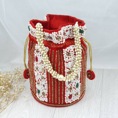 Bridal Beaded Potli Bag for Women - Pearl & Ruby