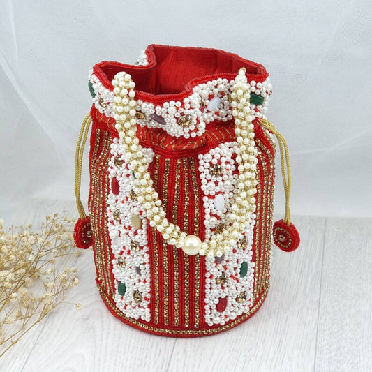 Bridal Beaded Potli Bag for Women - Pearl & Ruby