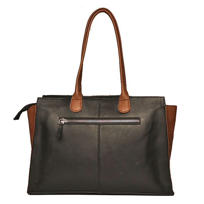 Genuine Leather-Kantha Handcrafted Sonar Horeen Handbag (Black-Brown)