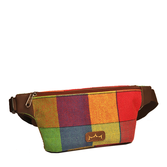 Jute - Leather Fanny Pack Unisex (Multicolor)
