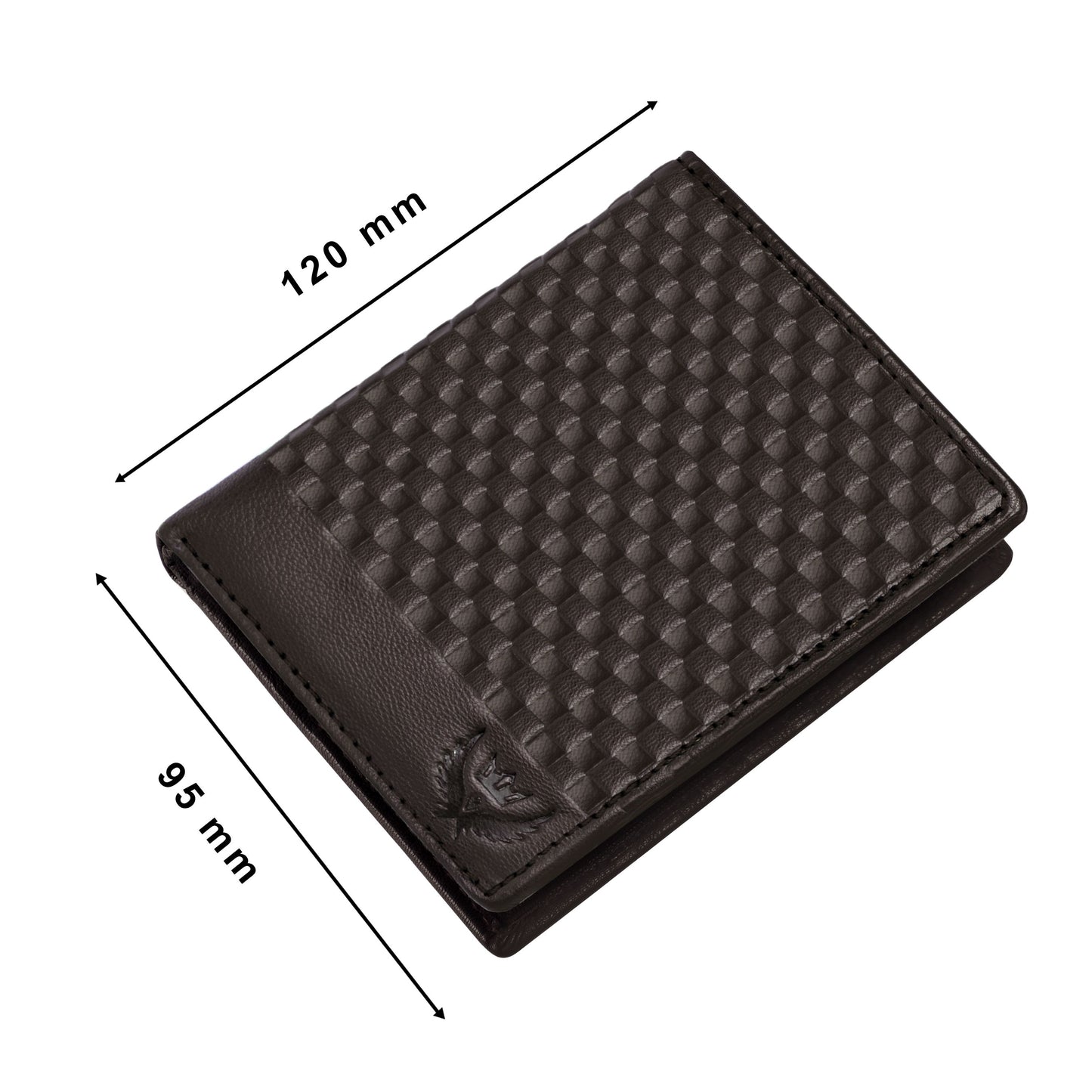 Dark Brown Textured Genuine Leather RFID Blocking Large Capacity Unisex Wallet
