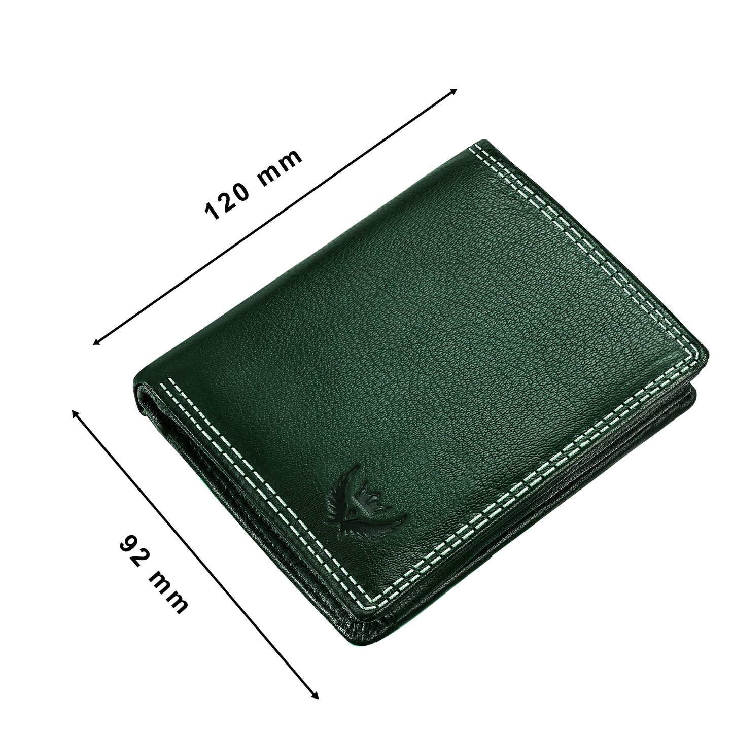 Vintage Green Case Fold Style Genuine Leather RFID Blocking Large Capacity Unisex Wallet