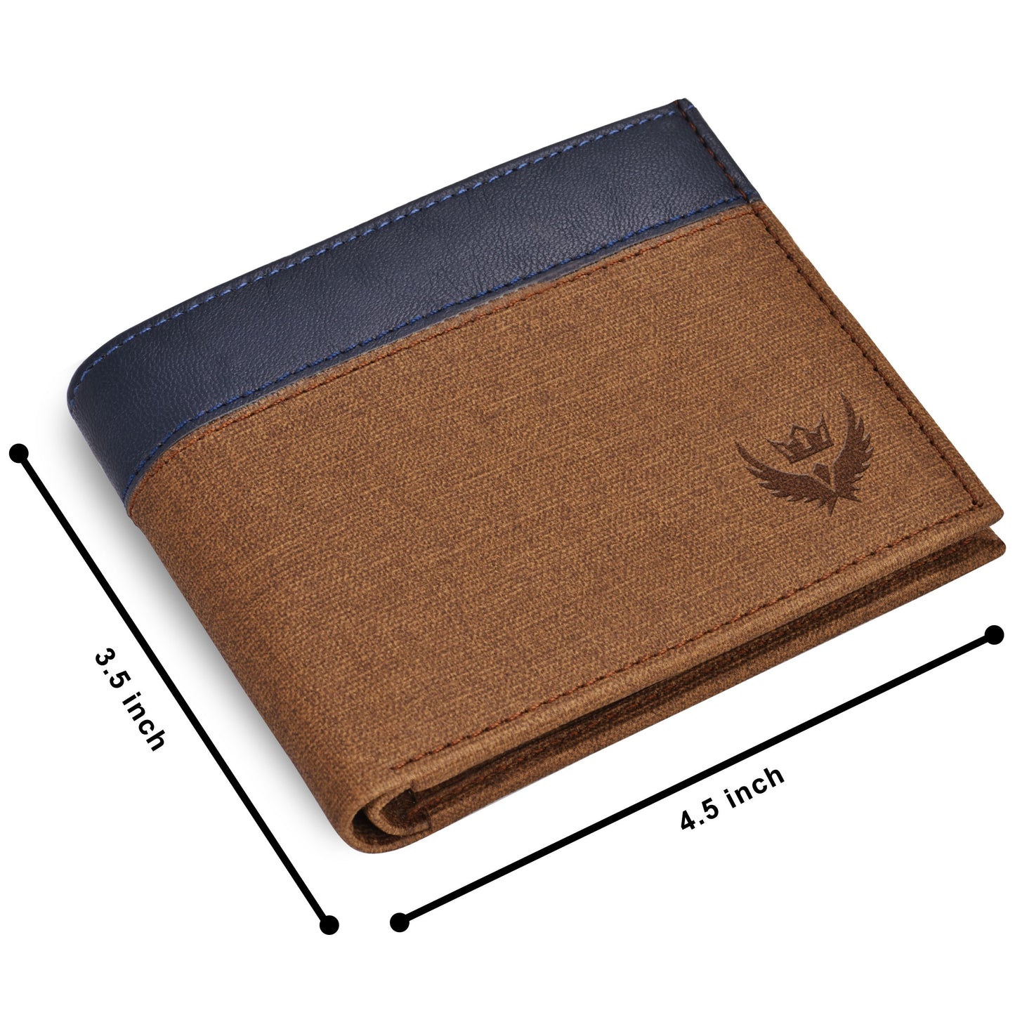 Bi-Fold Casual Blue Wallet for Men (Blue,Grey)