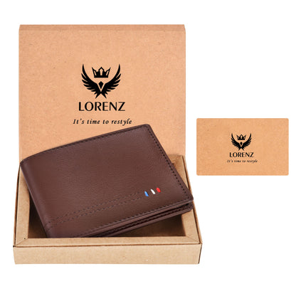 Bi-Fold Umber Brown RFID Blocking Leather Wallet for Men