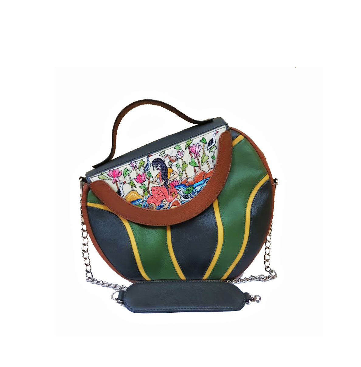 Leather & Embroidery Sling Bag - Guddi