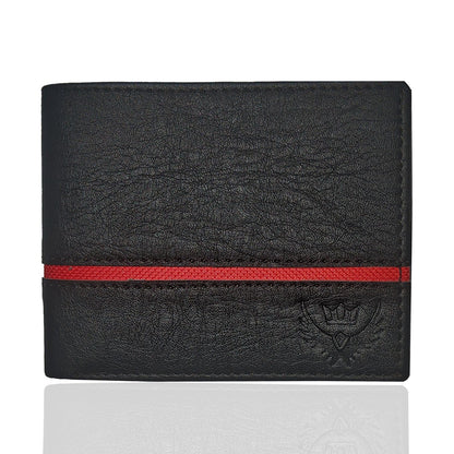 Bi-Fold Synthetic Leather Wallet for Men (Black)
