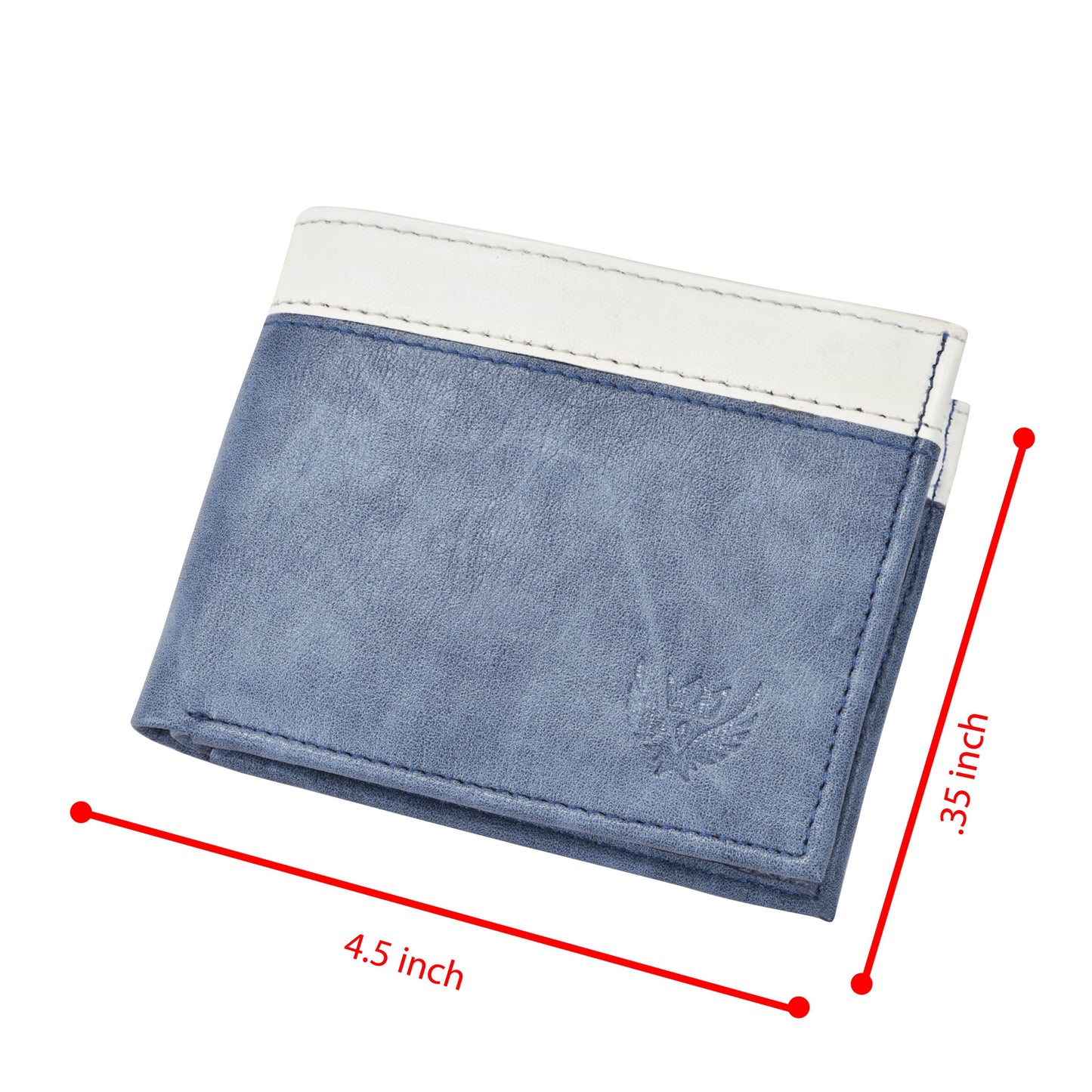 Bi-Fold Synthetic Leather Wallet for Men (Blue,White)