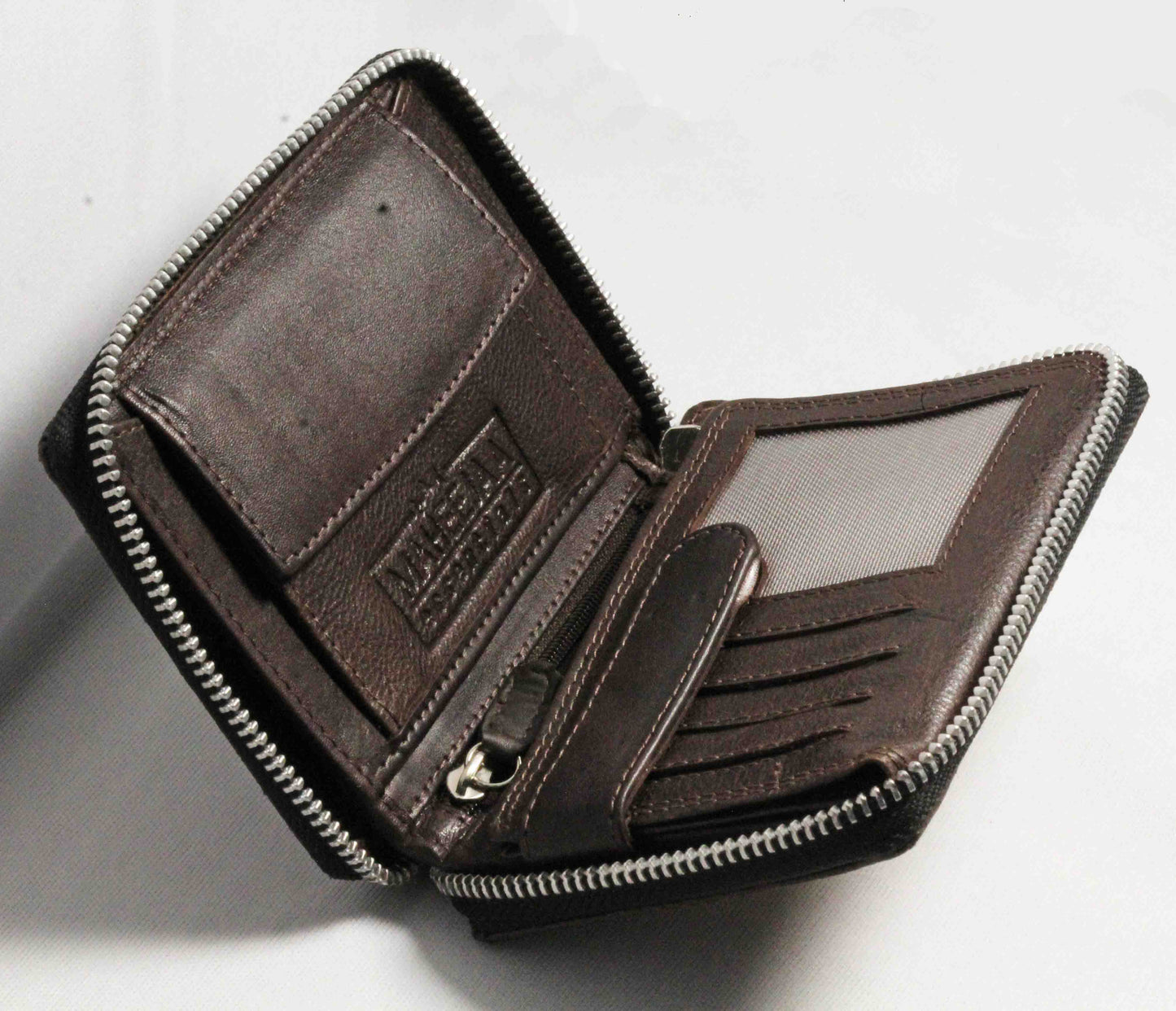 Genuine Leather Zip Around Wallet Unisex