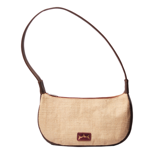 Jute and Leather Everyday Mini Handbag