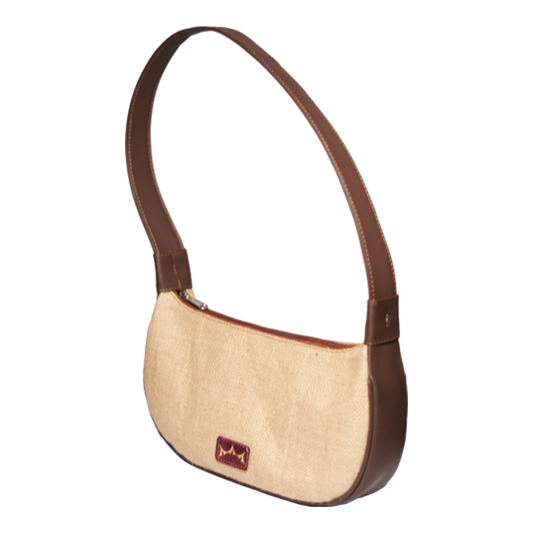 Jute and Leather Everyday Mini Handbag