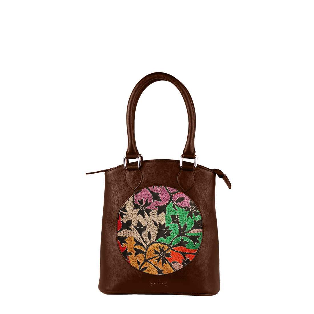 Genuine Leather Women's Mini Handbag - Brown