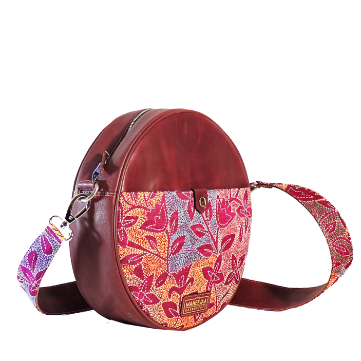 THE ROUND SHAPE BAMBOO ARMY SLING BAG FOR WOMEN -SKBSSQ001R –  www.soosi.co.in