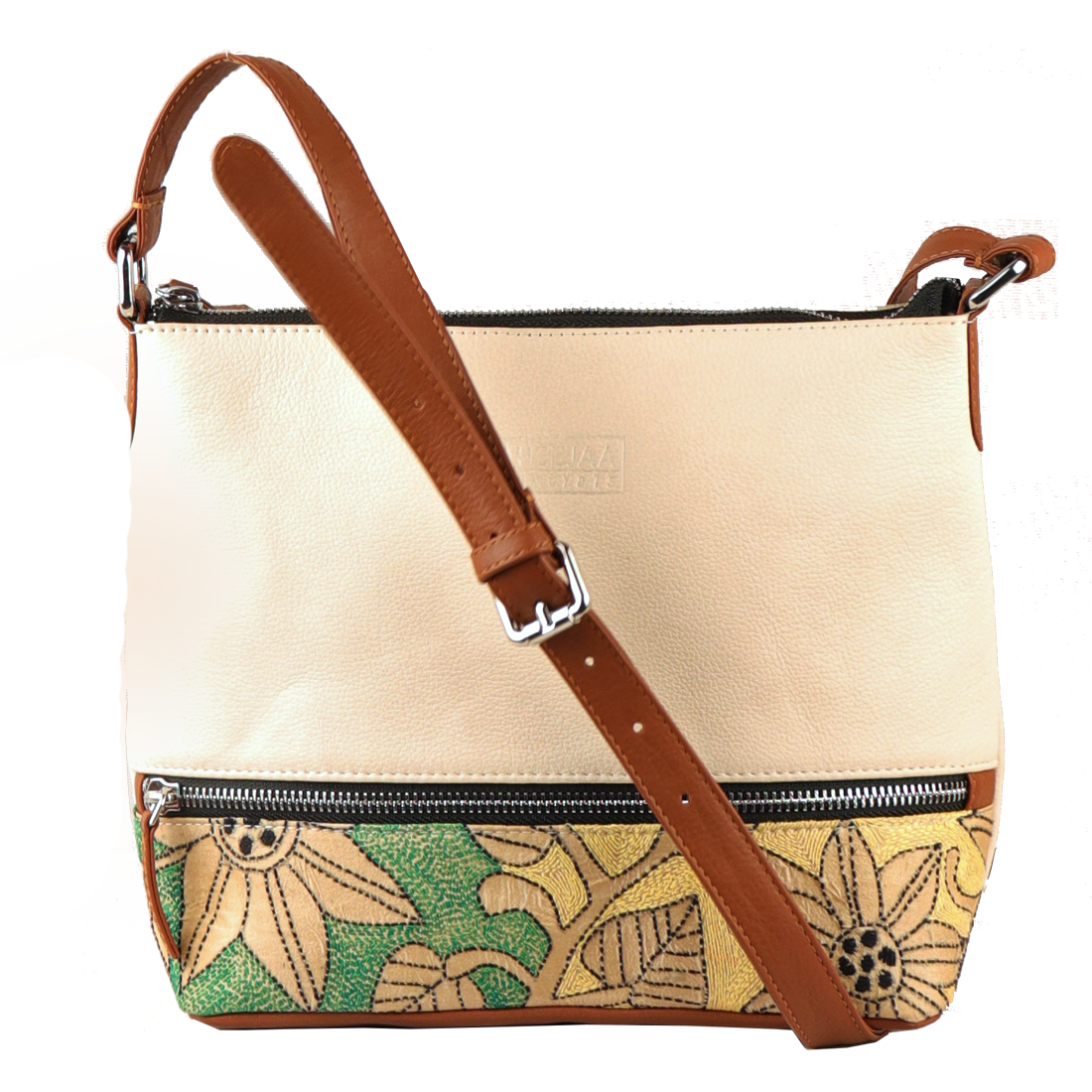 Genuine Leather Handcrafted Sling Bag Women (Cream Tan)