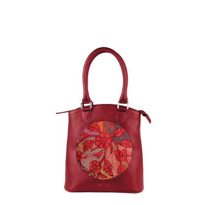 Genuine Leather Women's Mini Handbag - Red